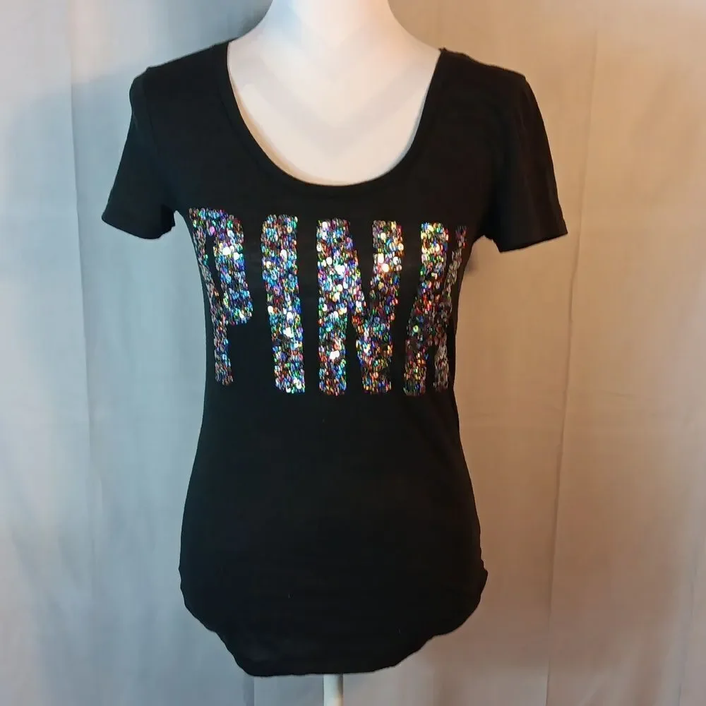 Pink Victoria Secret Sequined Tee - Picture 2 of 8